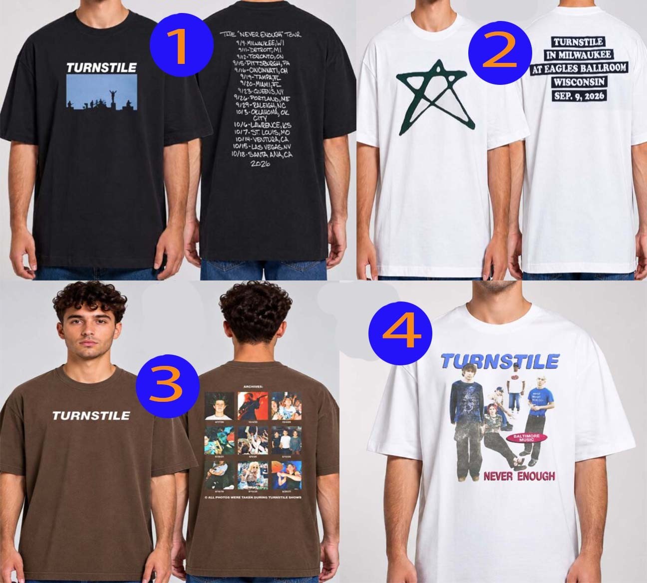 Turnstile Merch Archives Never Enough Tour 2026 Two Sided T Shirt Reprint Turnstile Merch Archives Never Enough Tour 2026 Two Sided T Shirt Reprint
