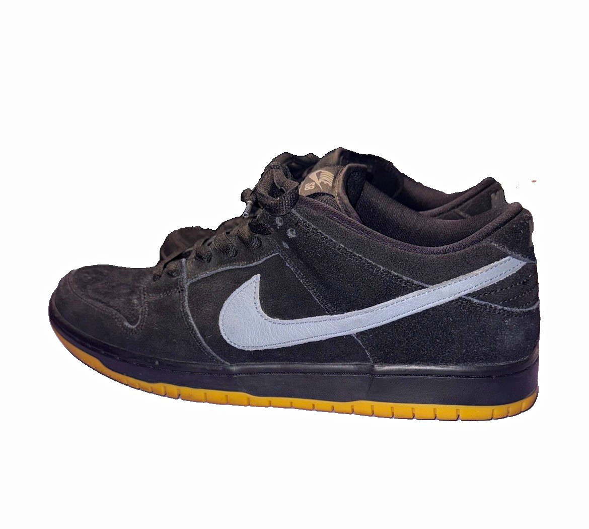Nike SB Dunk Low Pro Black Gum Skateboarding Shoes Men\'s US 12 D Medium