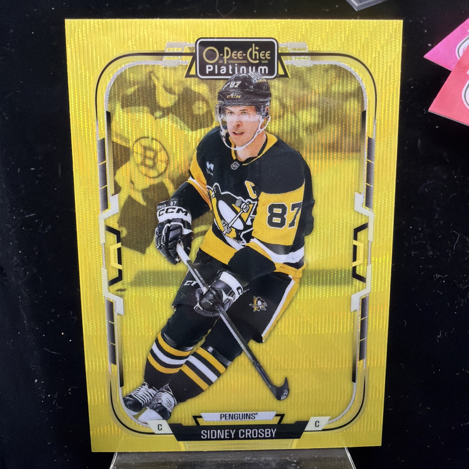 2025-26 O-Pee-Chee Platinum Sidney Crosby #52 Neon Yellow Surge Color Match 🔥