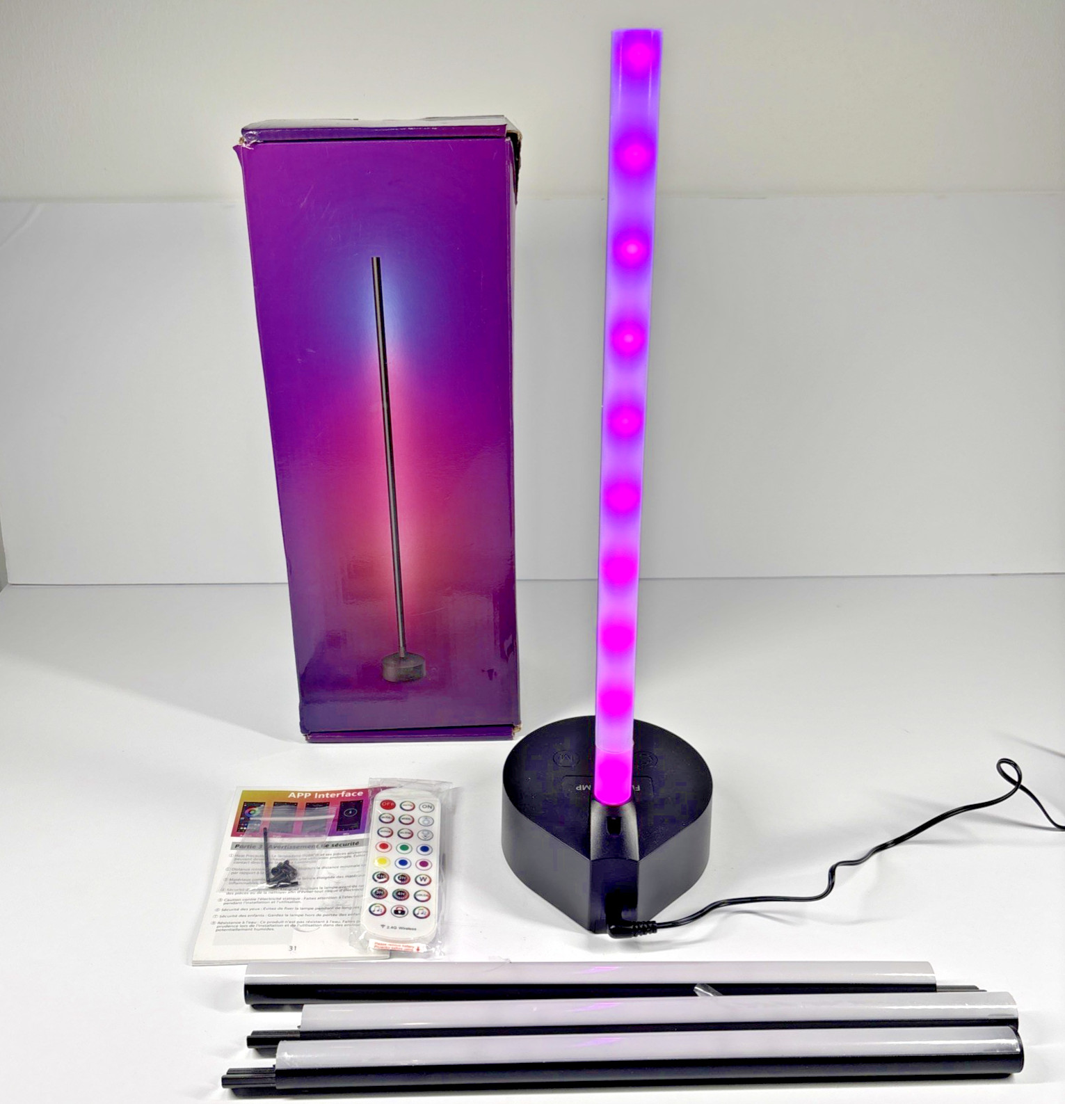 RGBICW LED Corner Floor Lamp AI-0320 App Remote Music Sync Color Changing 56\
