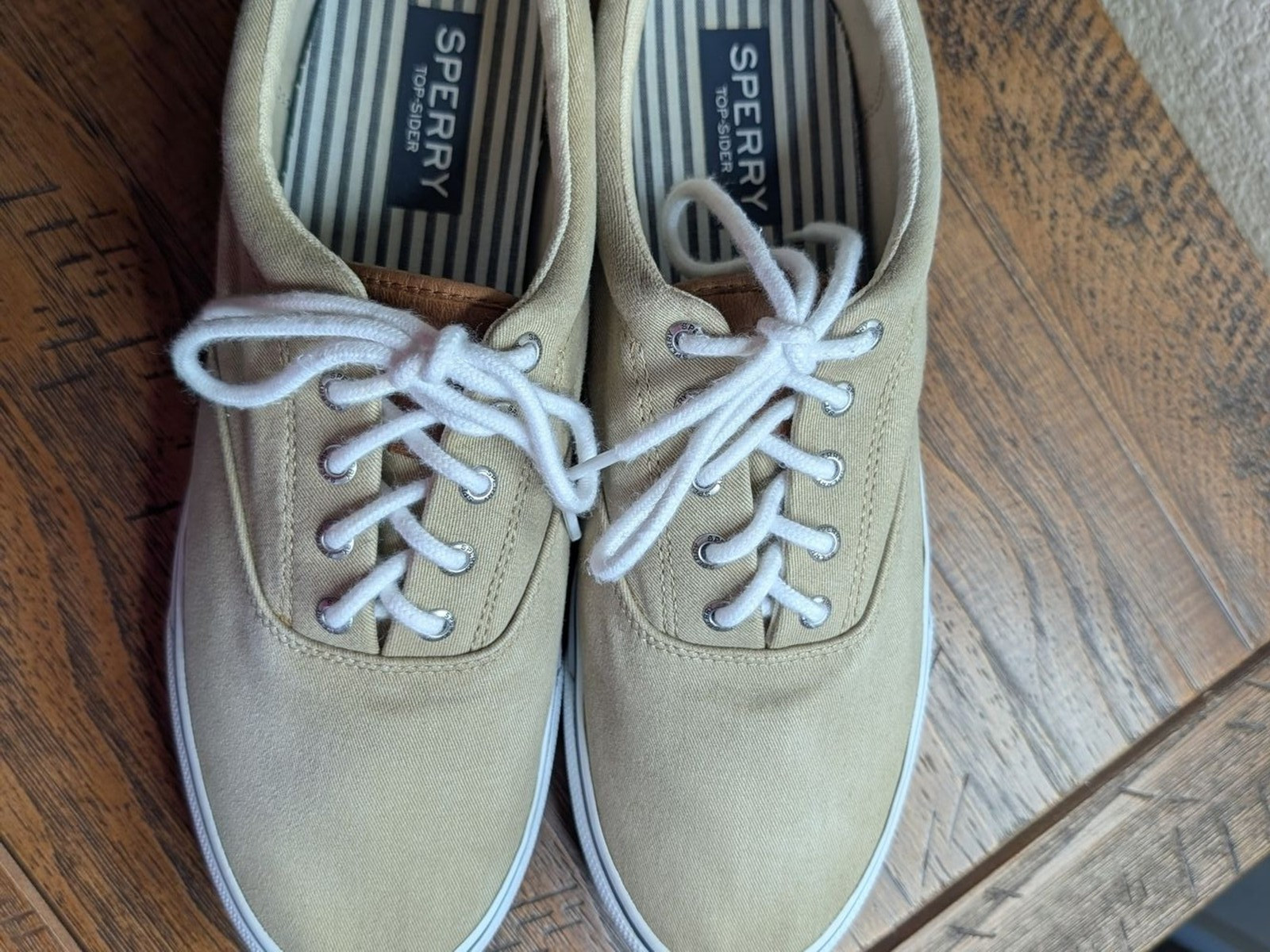 Sperry Men’s Tan Canvas Lace-Up Sneakers Sperry Men’s Tan Canvas Lace-Up Sneakers