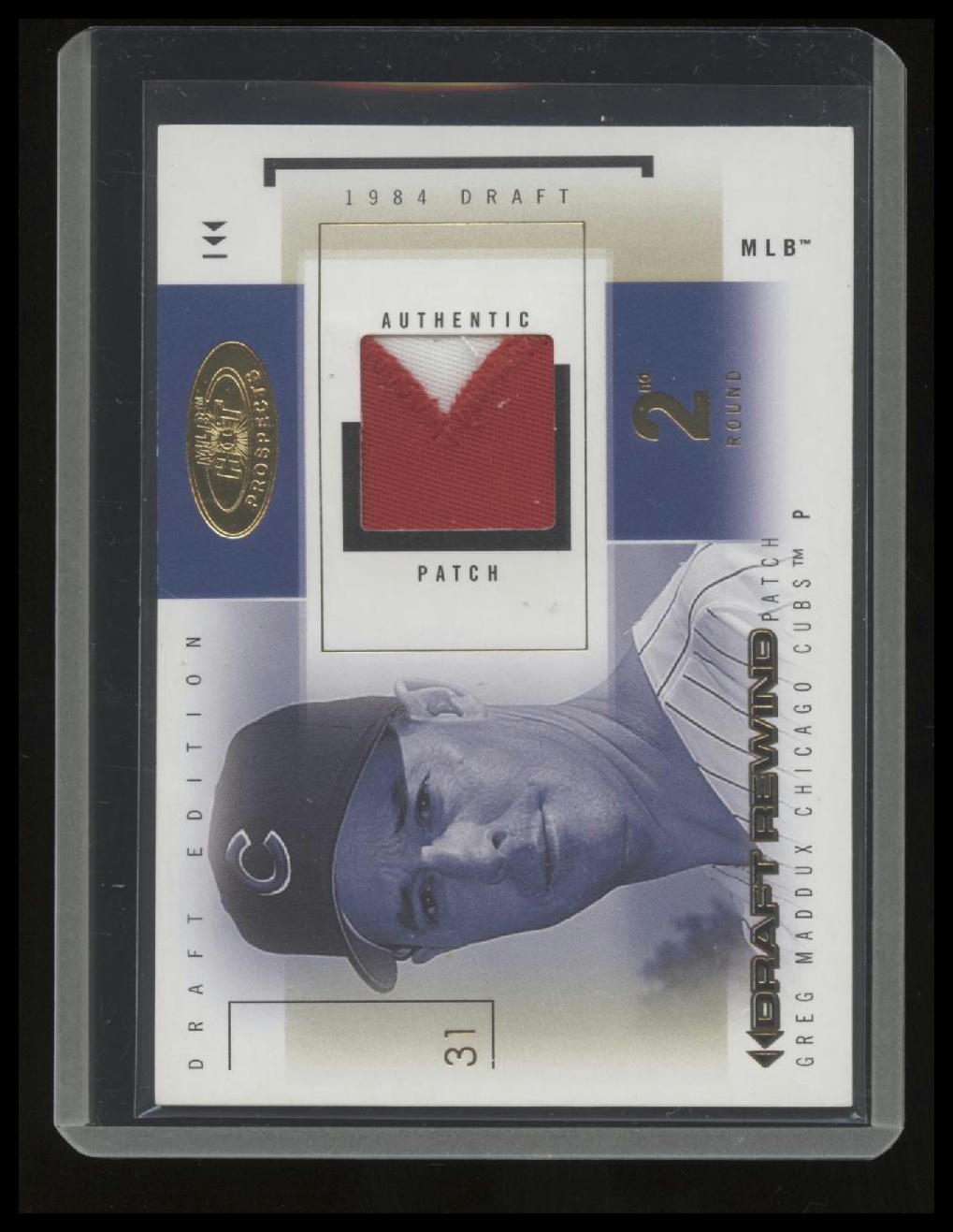 2004 Fleer Hot Prospects Draft Greg Maddux Draft Rewind Jersey Patch #/41 Cubs