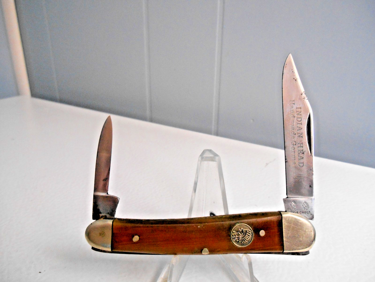 VINTAGE BUCK CREEK SOLINGEN GERMANY 1902 INIAN HEAD 2 BLADE POCKET KNIFE VINTAGE BUCK CREEK SOLINGEN GERMANY 1902 INIAN HEAD 2 BLADE POCKET KNIFE