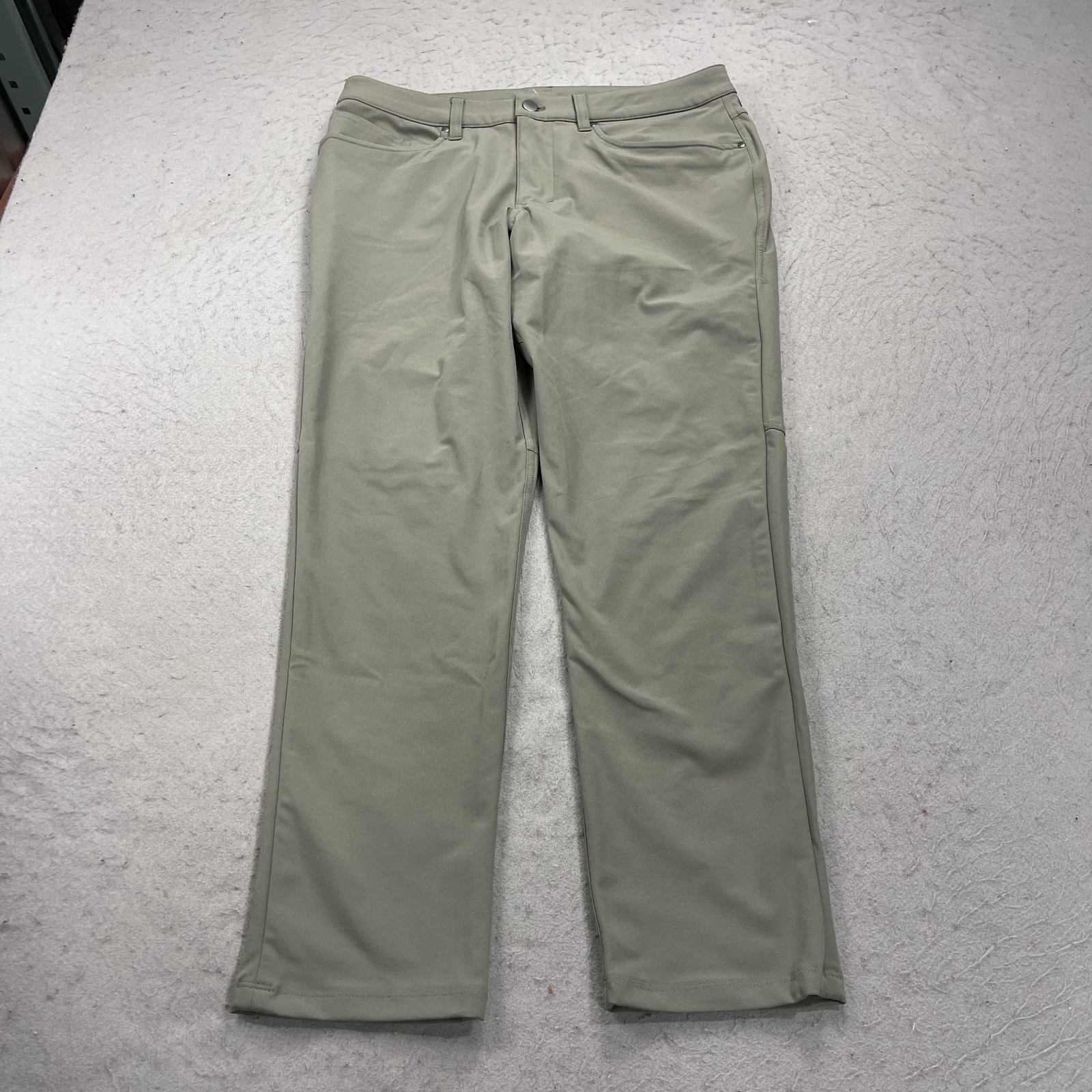 Lululemon ABC Pants Mens 32x29 Green Warpstreme Slim Casual Chino Golf LM5A45S