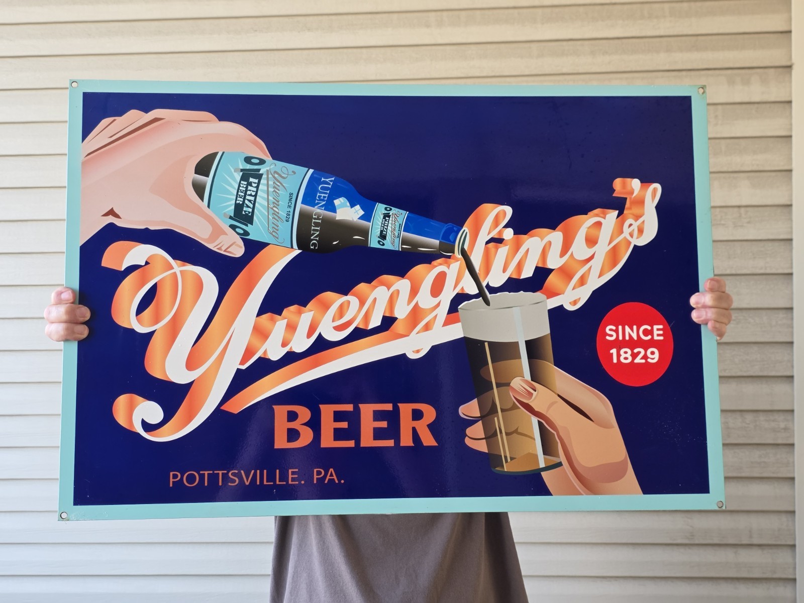 1955 VINTAGE  YUENGLING'S BEER SINCE 1929 PORCELAIN SIGN 30x20