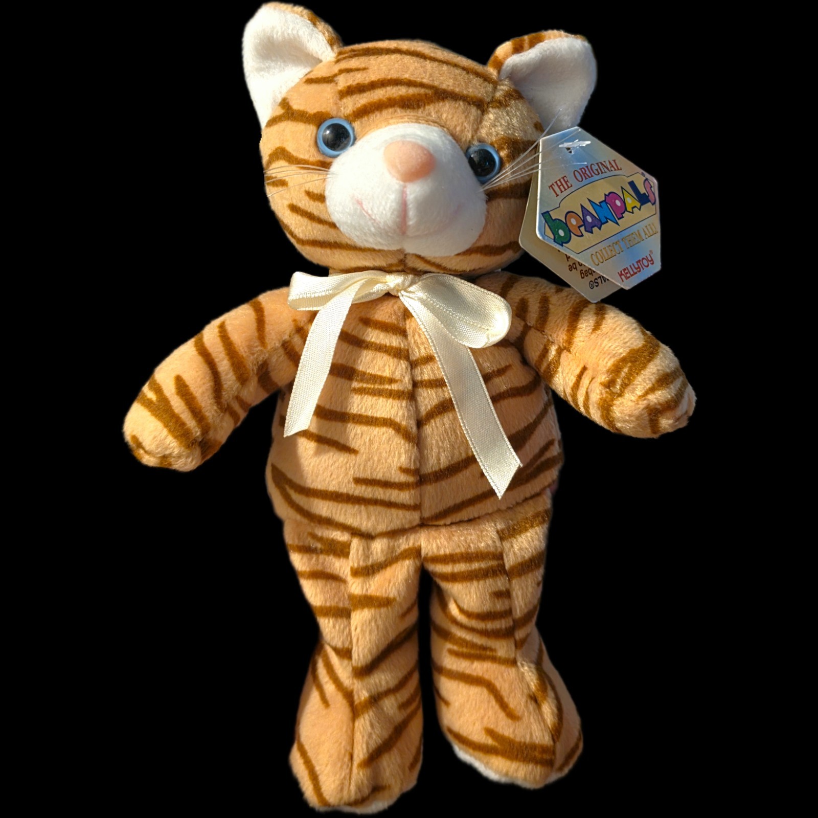 Vintage Kellytoy Bean Pals Orange Tabby Cat Blue Eyes Plush Stuffed Animal 8\ Vintage Kellytoy Bean Pals Orange Tabby Cat Blue Eyes Plush Stuffed Animal 8\