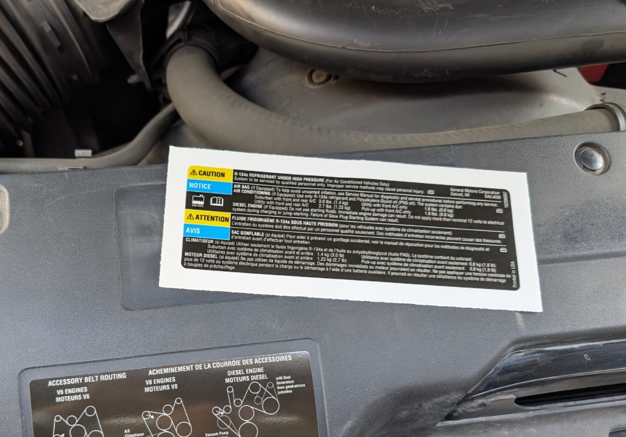 Replacement GM AC Label Decal 15206697 - Decal Sticker Label General Motors GMC
