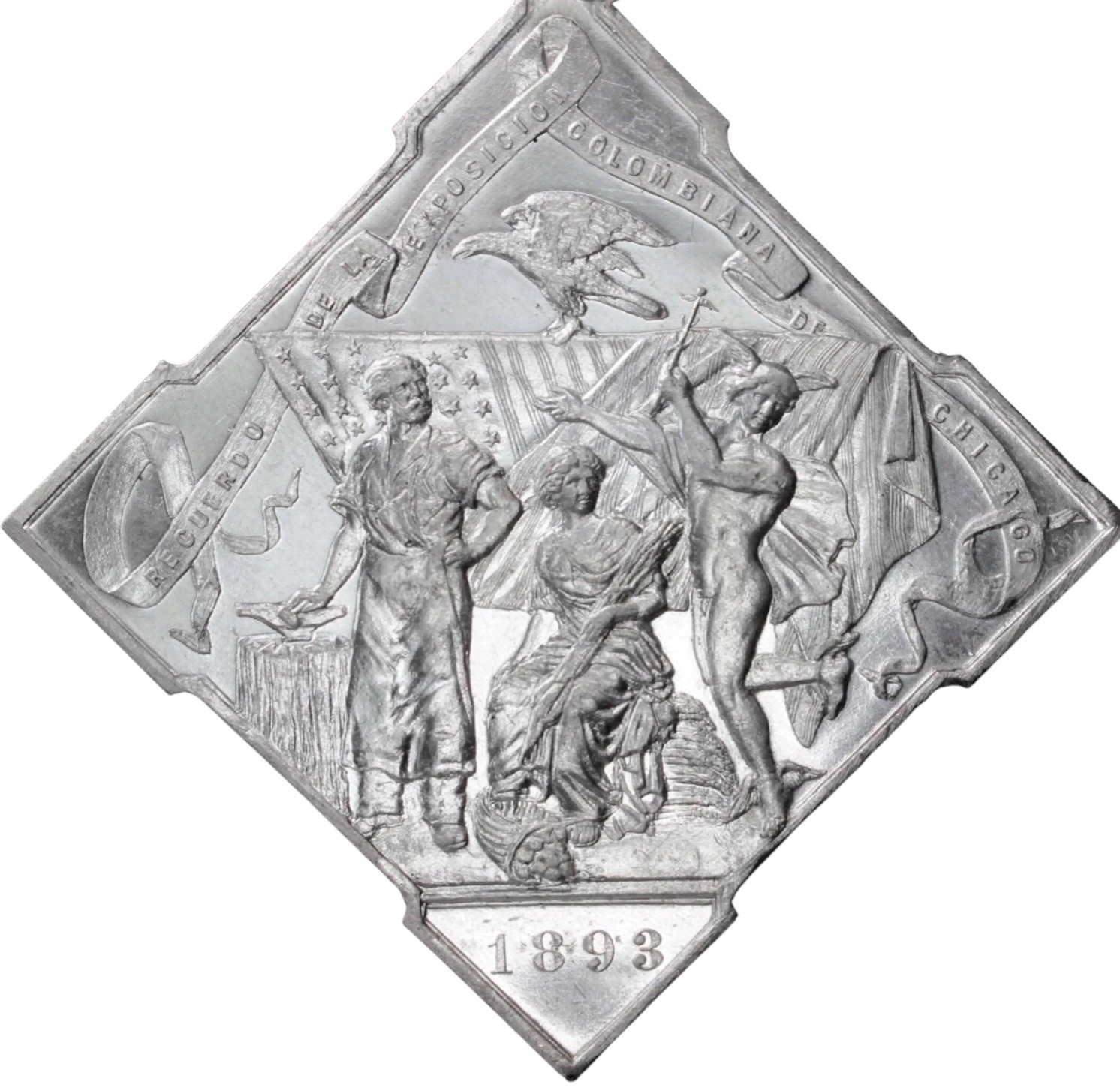 1893-Chicago Columbian Exposition Medal-Mexican/American Celebration Medal-Rare