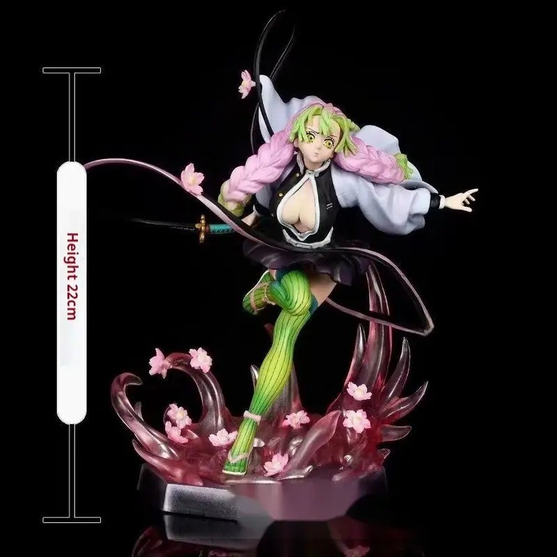 22cm Demon Slayer Mitsuri Kanroji Anime Figure GK Statue Collectible Toy