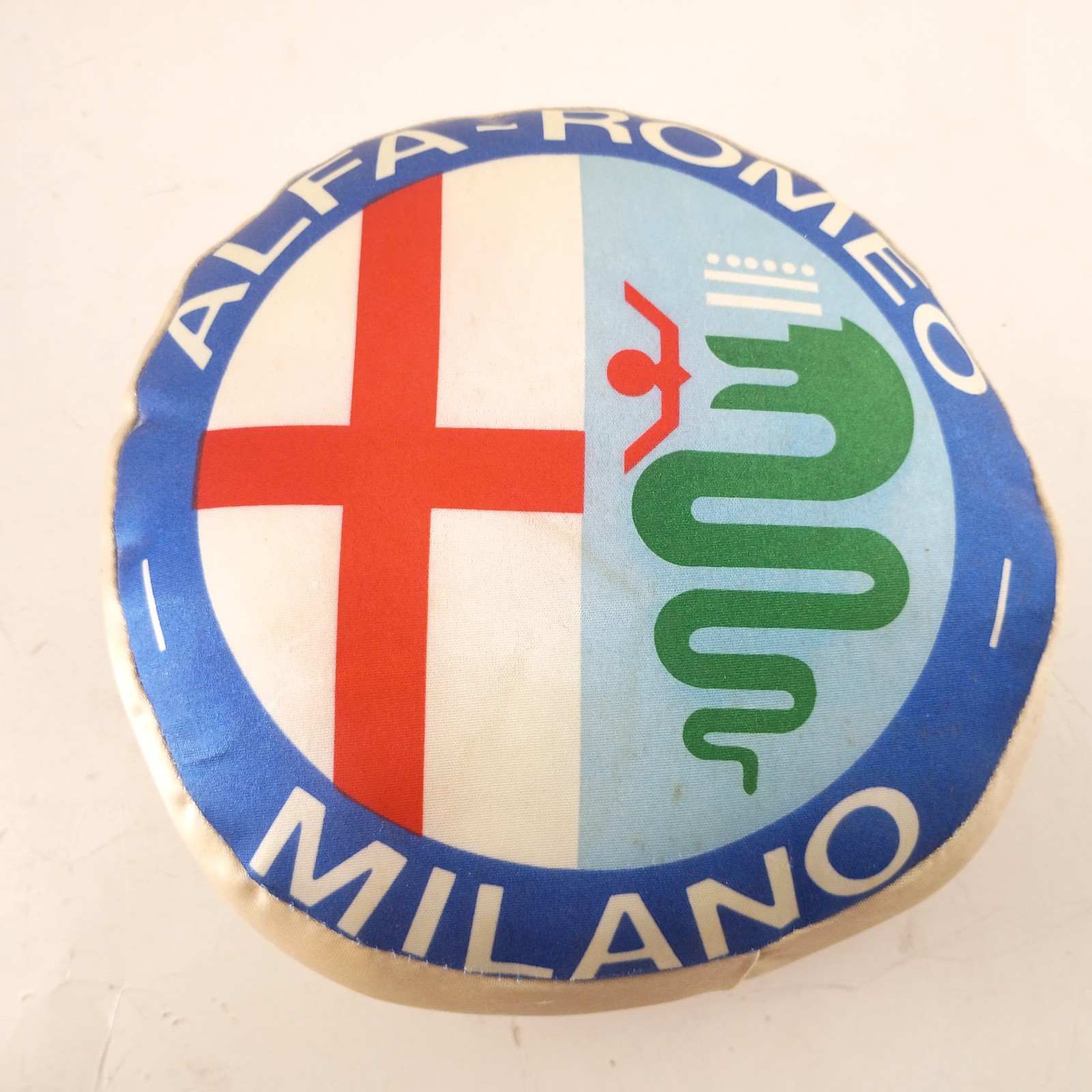 Vintage Alfa-Romeo Milano Satin Mini Pillow 1970s 1980s - 6.5\ Vintage Alfa-Romeo Milano Satin Mini Pillow 1970s 1980s - 6.5\
