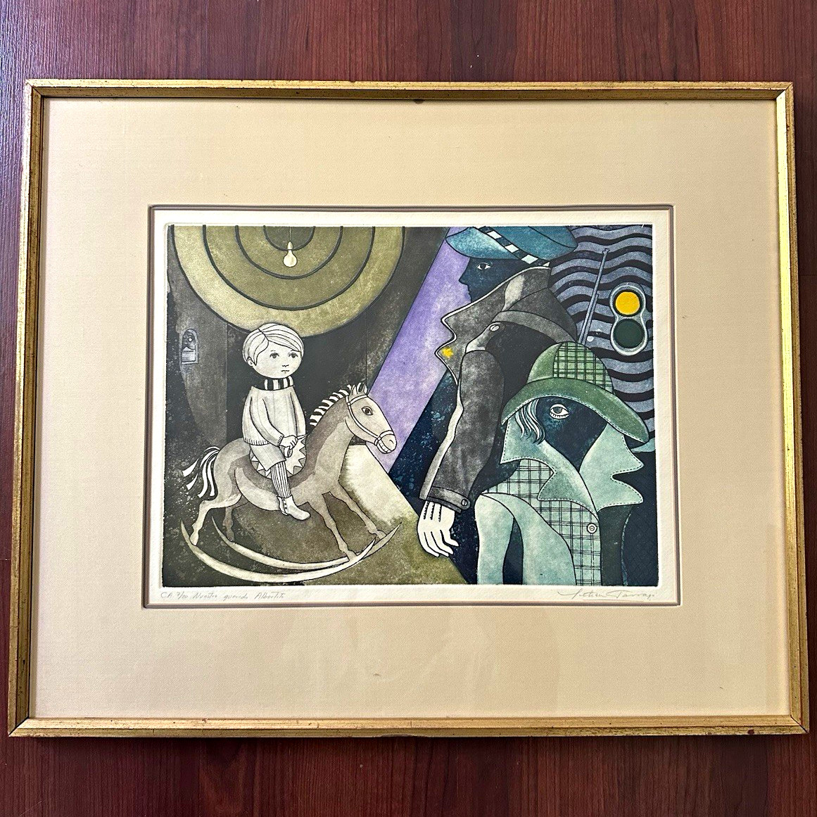 Leticia Tarrago Signed Numbered Limited Edition Etching Print Matted Framed Leticia Tarrago Signed Numbered Limited Edition Etching Print Matted Framed