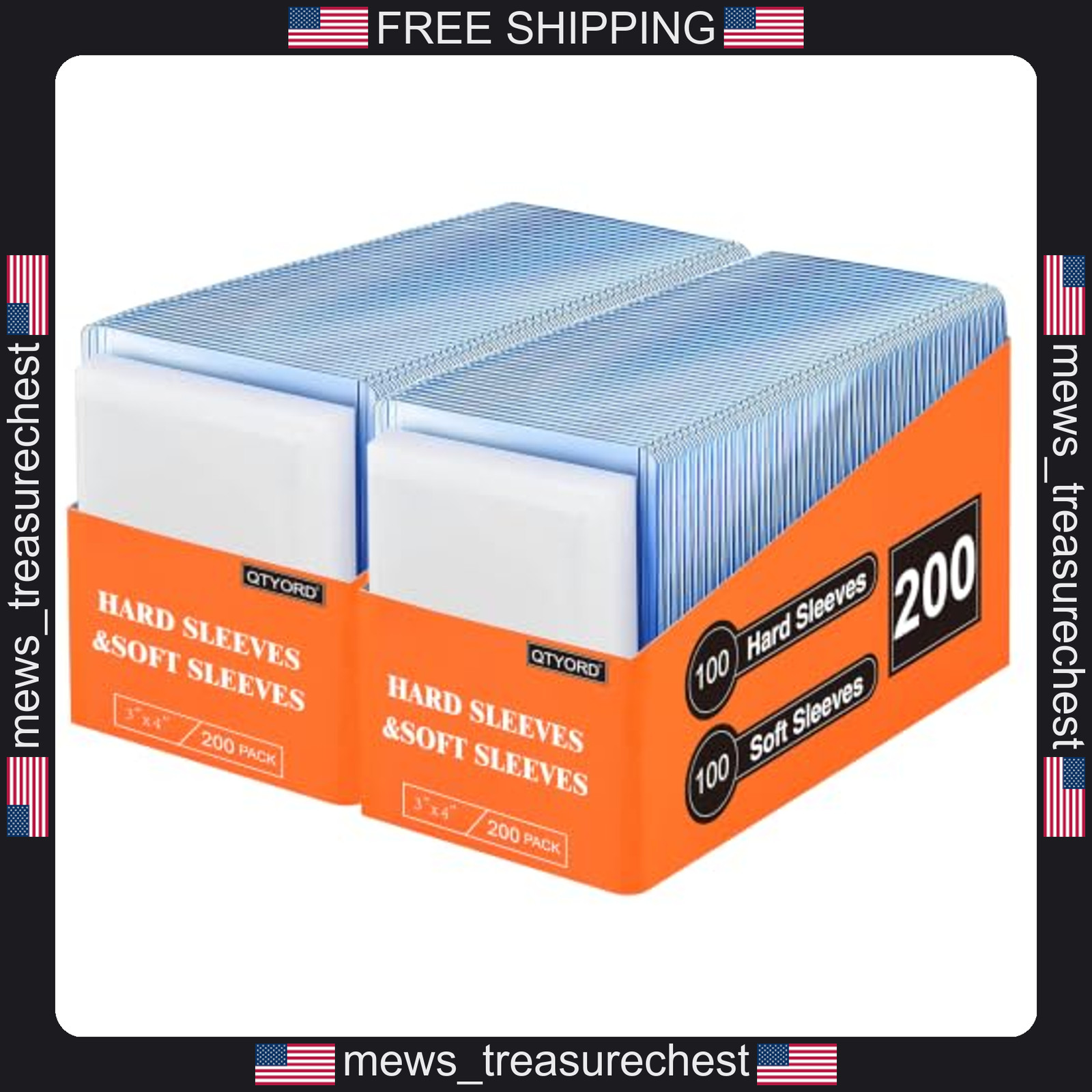400 Card Sleeves 3x4 Inch Clear Plastic Protectors for Sports & Trading Cards