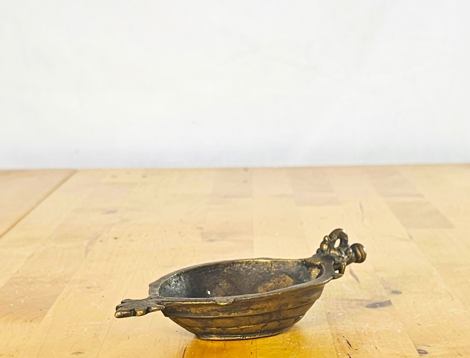 Antique Indian Brass Opium Kharal Bowl Antique Indian Brass Opium Kharal Bowl