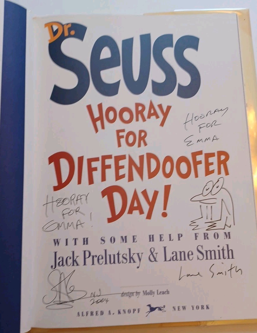 DR SEUSS Hooray for Diffendoofer Day 1ST/1ST / DJ Inscribed/Signed By Illust.