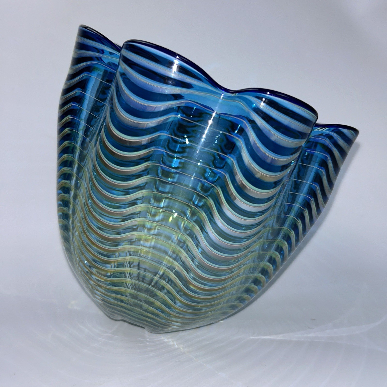 Dale Chihuly Neptune Blue Seaform Persian Portland Press Signed PP01 Blown Glass