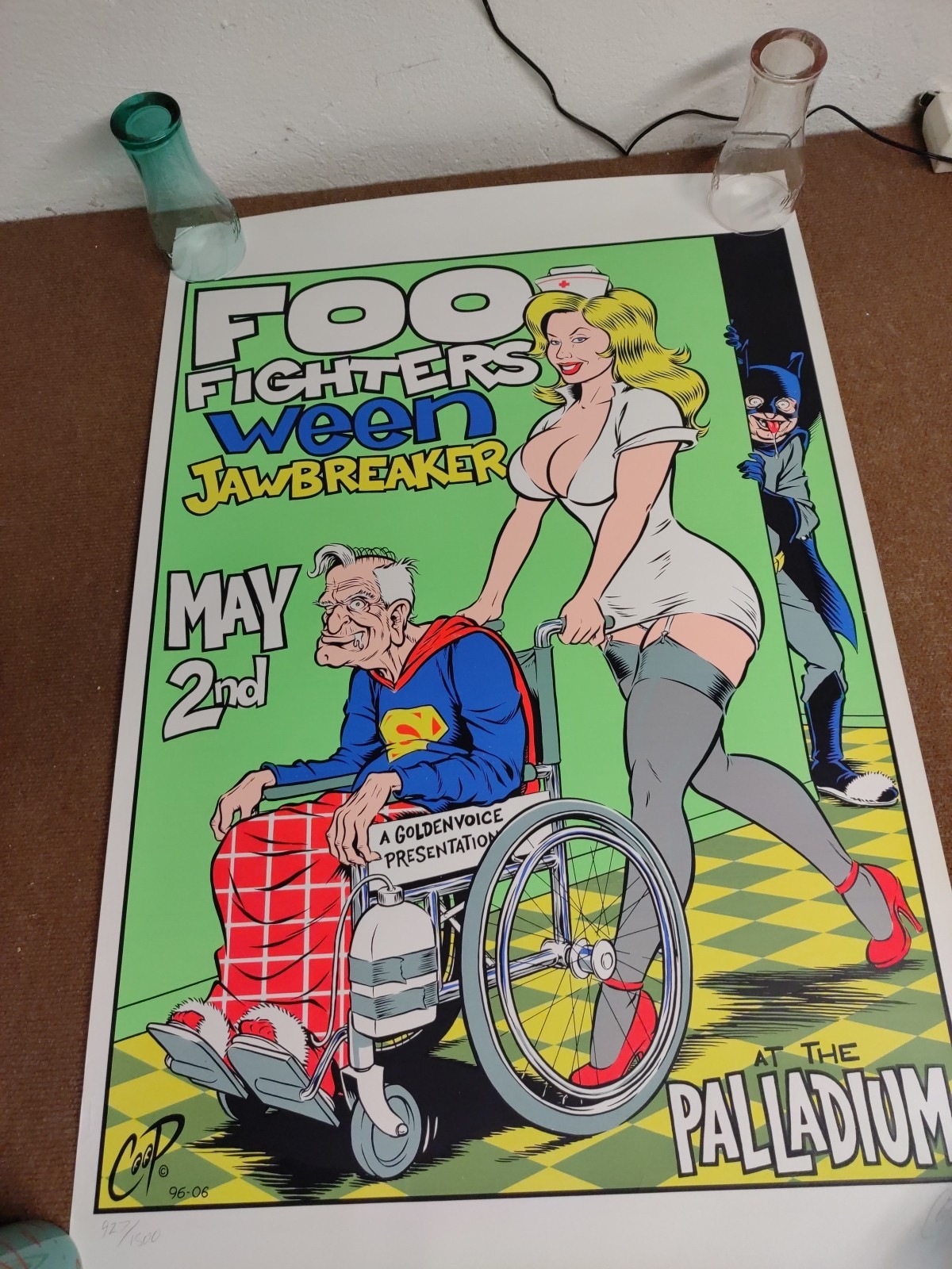 Foo Fighters - Concert Poster 1996 - Numbered & Signed by Coop - Rare Item Foo Fighters - Concert Poster 1996 - Numbered & Signed by Coop - Rare Item