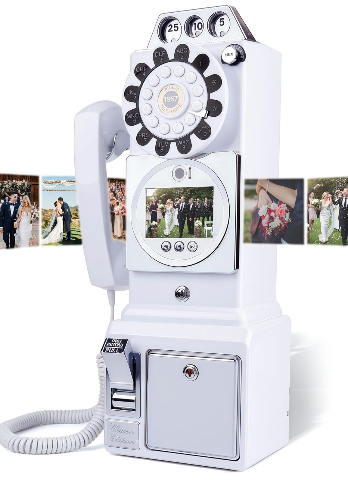 RetroVox Video & Audio Guest Book Wedding Phone Guestbook Creative B White