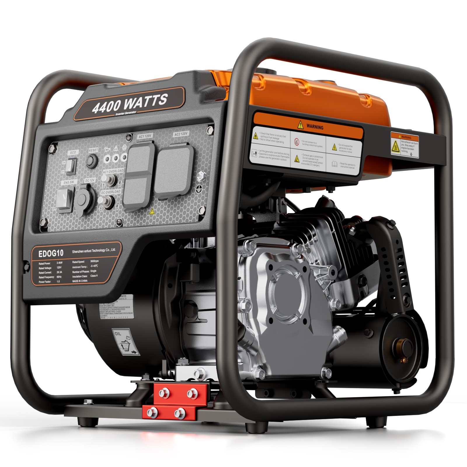 Efurden 4400W Portable Inverter Generator Gas Powered ECO Mode for RV Travel