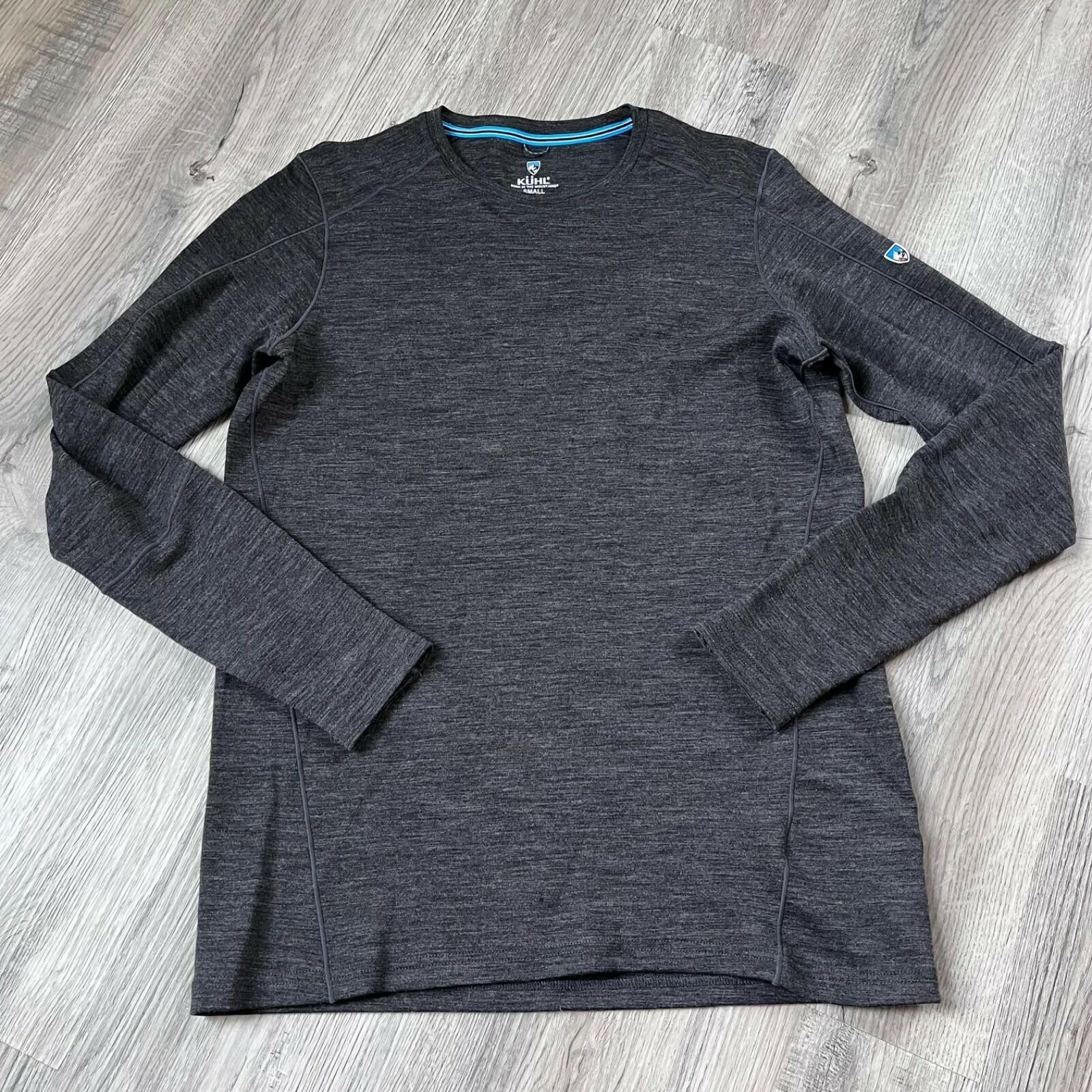 Kuhl Invigoratr Men\'s Merino Wool Crew Small Carbon 3232 Base Layer NWT