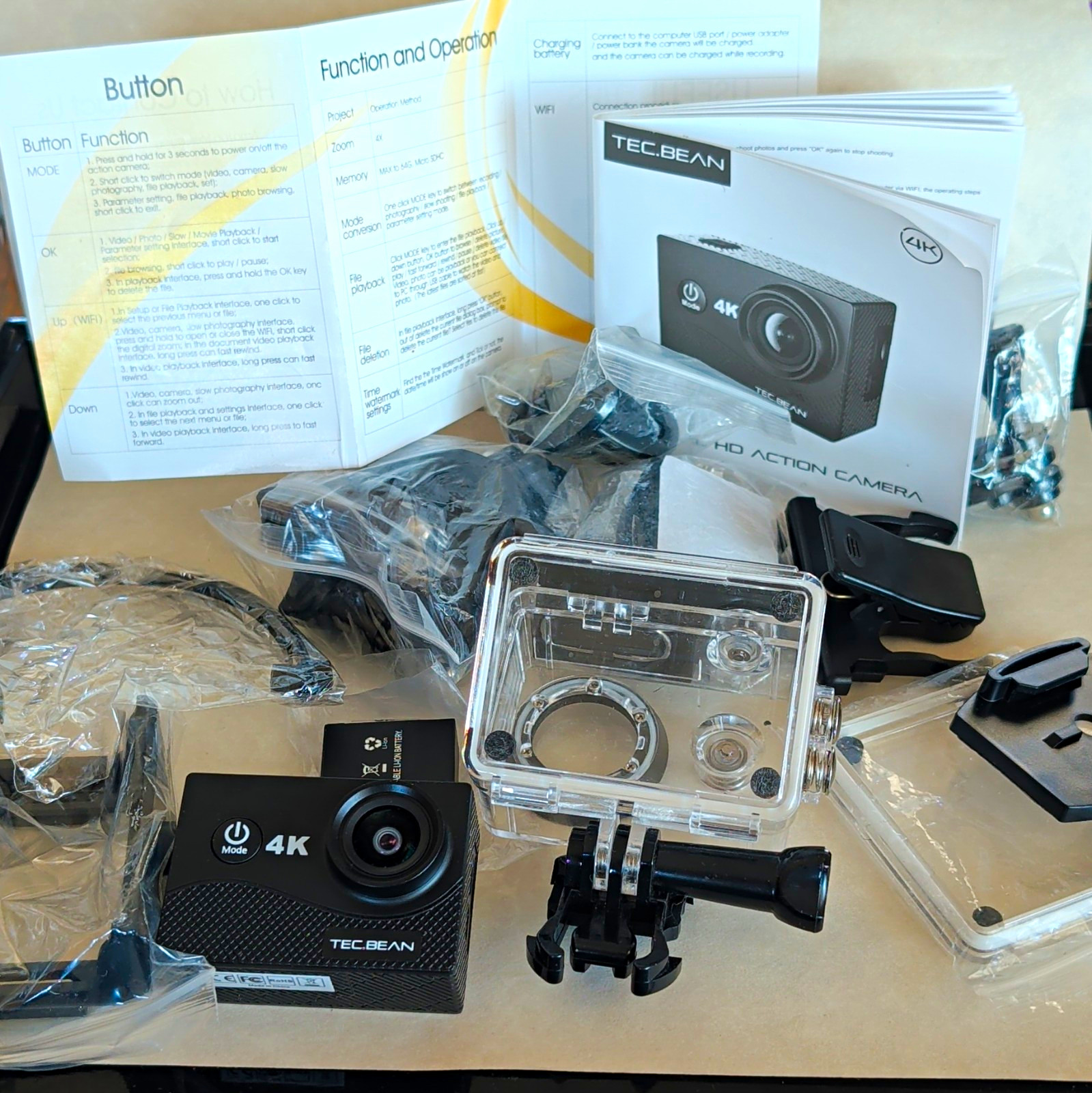 TEC.BEAN 4K HD Action Camera WiFi Waterproof 2\