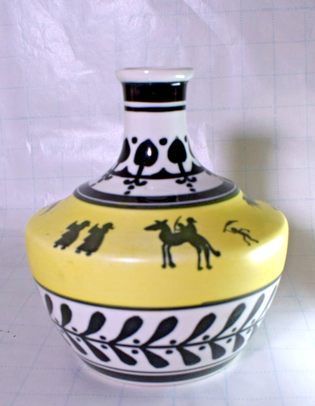 KINKOZAN Satsuma Japan Art Deco Vase Arabian Scenes Yellow 1920s nippon