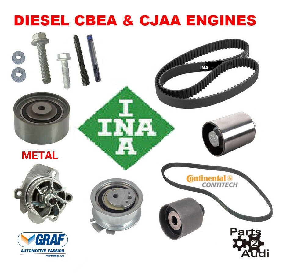INA OEM  Volkswagen VW 2.0L L4 Diesel Timing Belt Water Pump Kit CBEA  CJAA TDI
