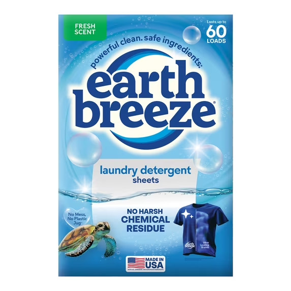 Earth Breeze Laundry Detergent Sheets Fresh Scent 60 Loads Earth Breeze Laundry Detergent Sheets Fresh Scent 60 Loads