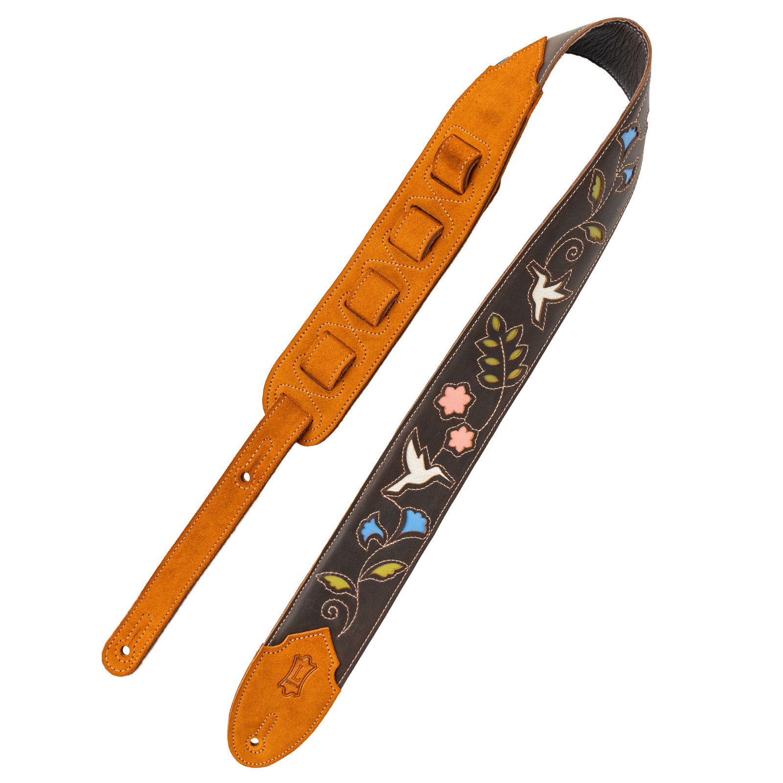 Levy\'s Leathers Sunbird Series Guitar Strap with Multi-layered Hummingbird