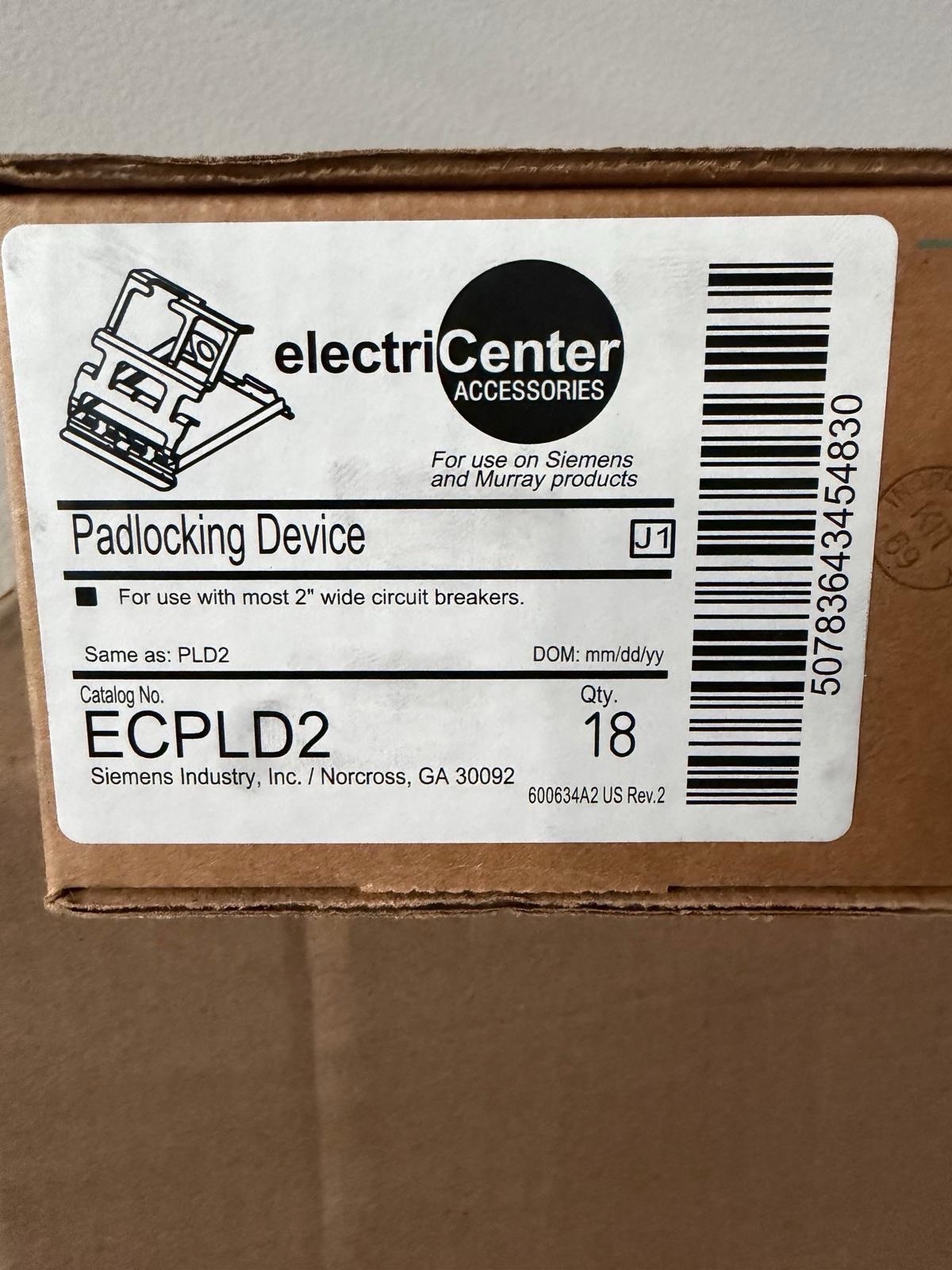Electric Center ECPLD2, Padlocking Device. 18 PACK, Use With Most 2” Wide Electric Center ECPLD2, Padlocking Device. 18 PACK, Use With Most 2” Wide