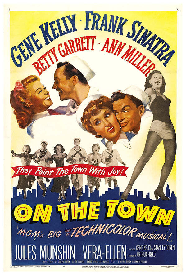 On the Town - Frank Sinatra - 1949 - Vintage Movie Poster On the Town - Frank Sinatra - 1949 - Vintage Movie Poster