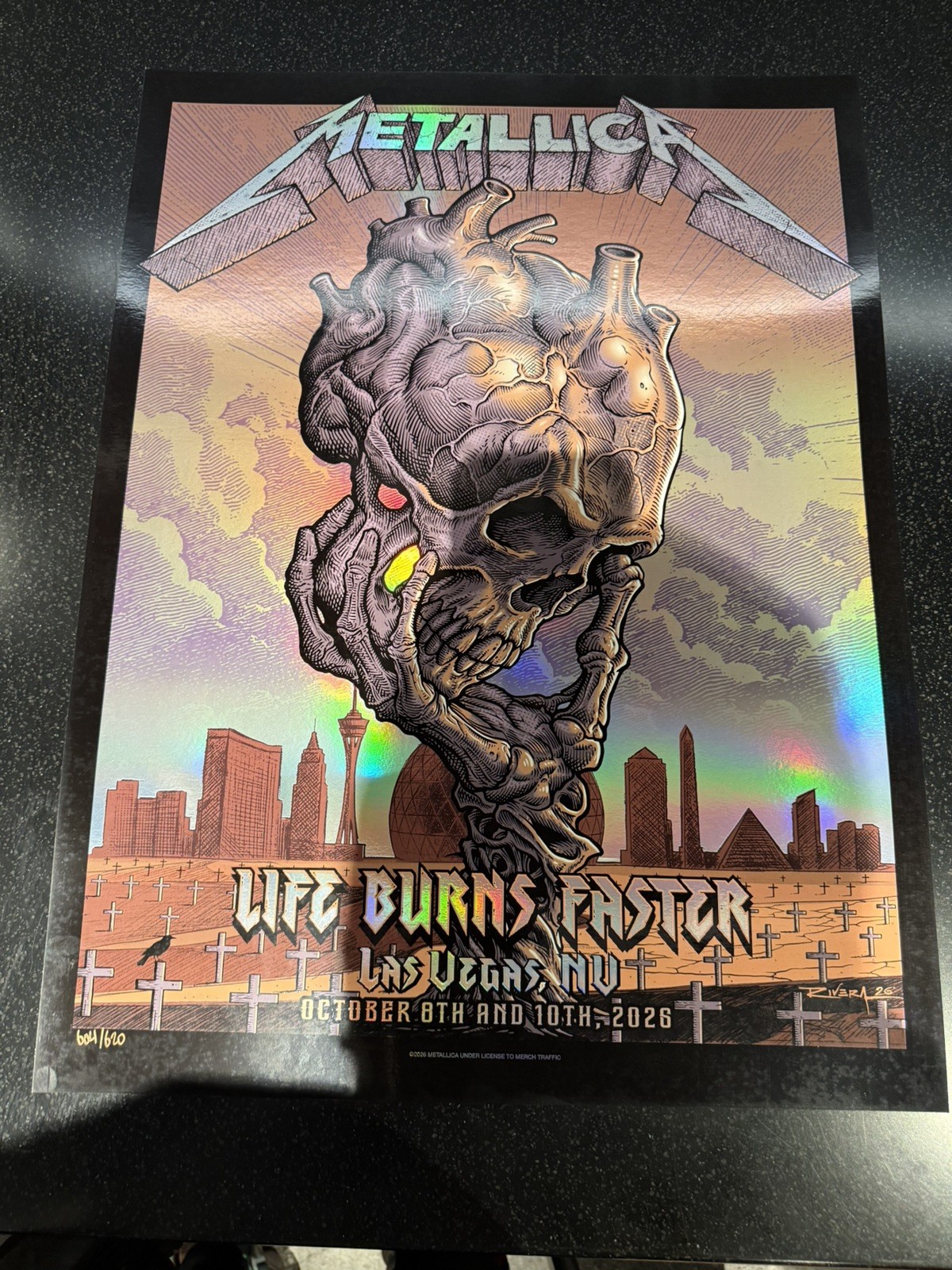 Metallica Las Vegas 10/8 and 10/10 2026 Pop Up Exclusive FOIL Poster 604/620 Metallica Las Vegas 10/8 and 10/10 2026 Pop Up Exclusive FOIL Poster 604/620