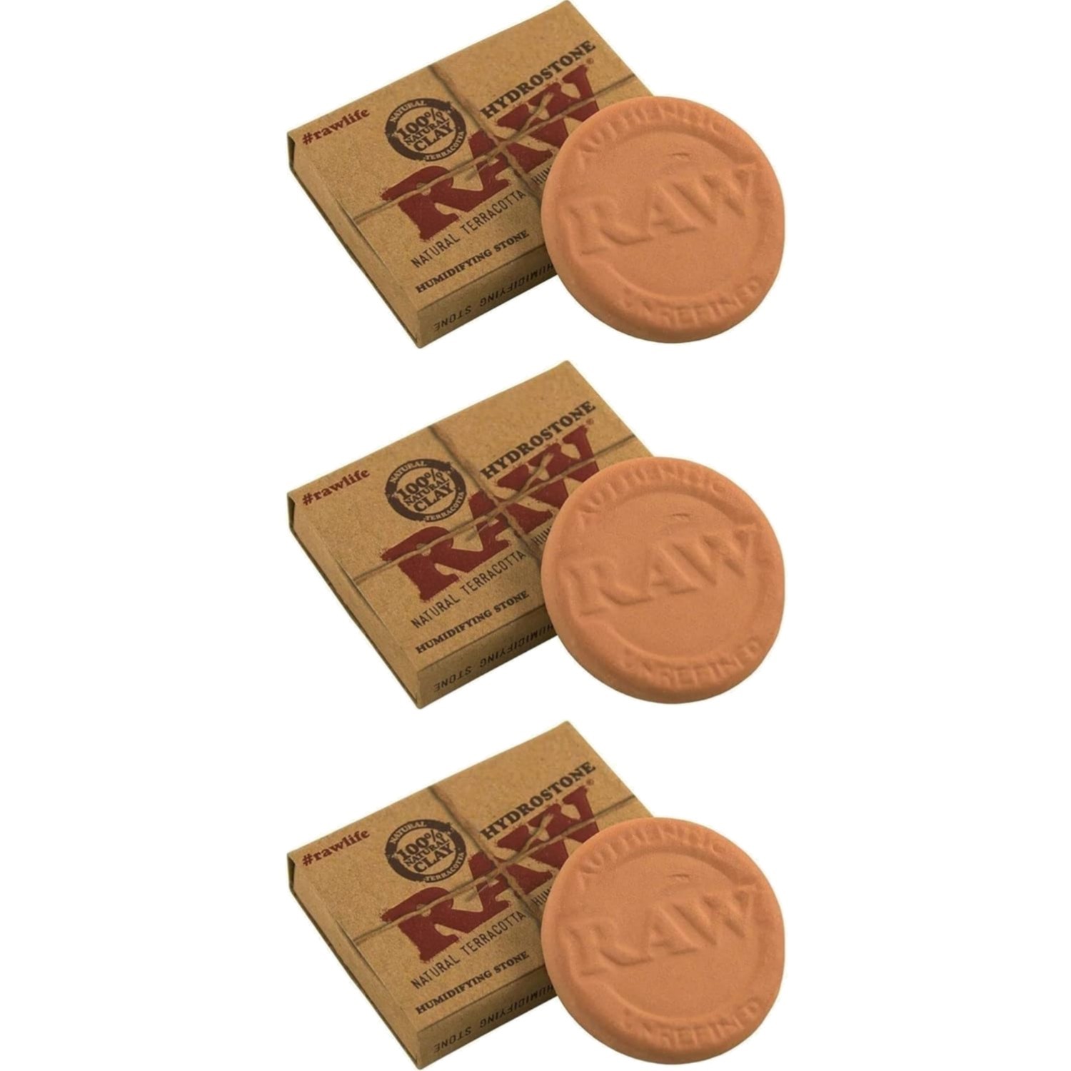 3 x RAW Hydrostone Natural Terracotta Humidifying Stone 100% Clay Made In USA