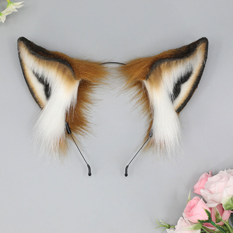 Cute Fox Ear Headband Fluffy Long Tail Faux Fur Animal Cosplay Costume Props
