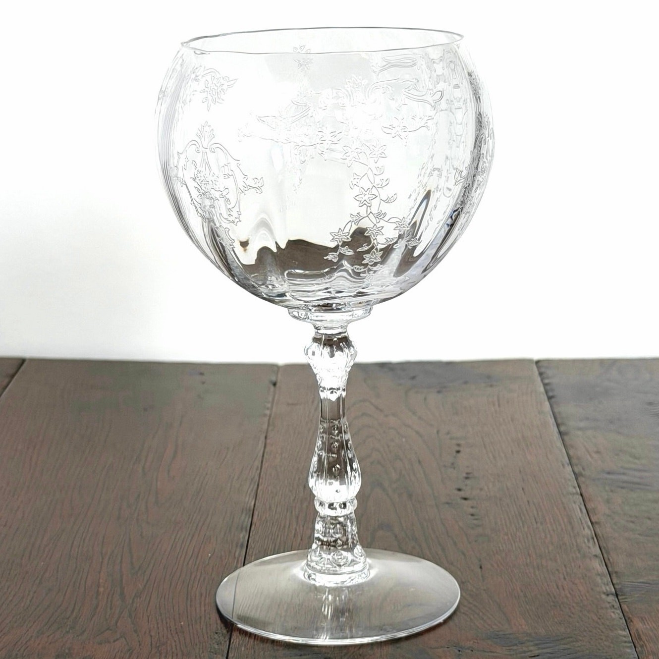 Vintage Lenox Navarre Bubble Wine Glass Crystal Stemware