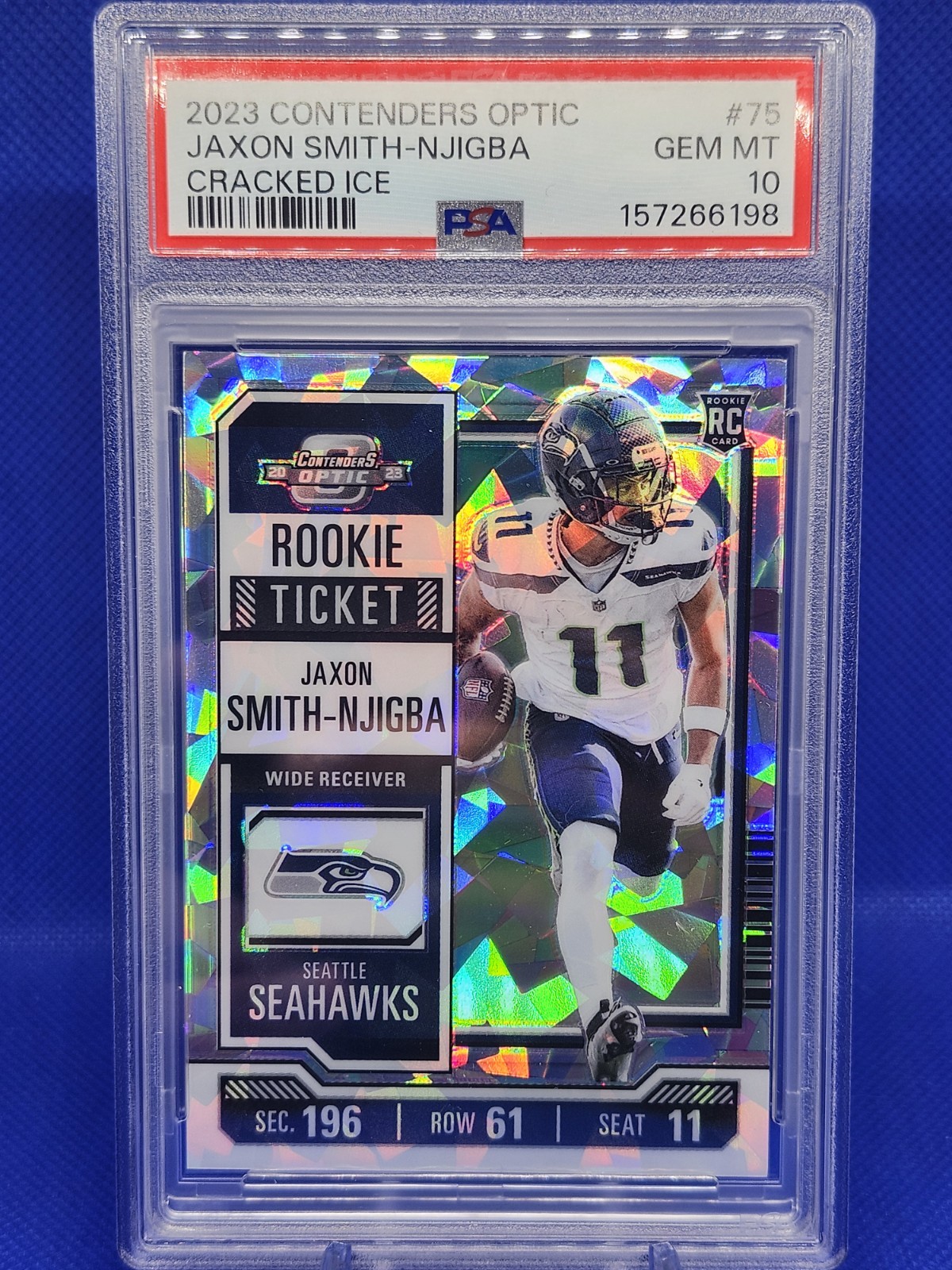 2023 Contenders Optic - Rookie Ticket Jaxon Smith-Njigba Cracked Ice /22 (RC)