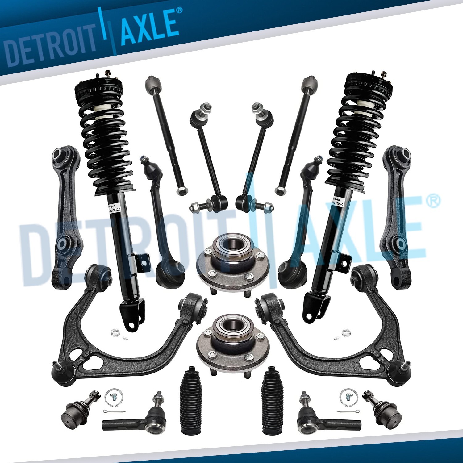 20pc RWD Front Struts Control Arms Wheel Bearing Hubs for Dodge Charger Magnum