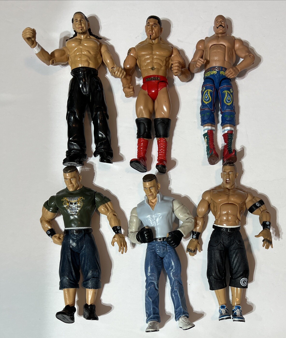 WWE Wrestling LOT 6 Figures 1999-2010 Jakks Titan Tron Cena Iron Shek vintage WWE Wrestling LOT 6 Figures 1999-2010 Jakks Titan Tron Cena Iron Shek vintage