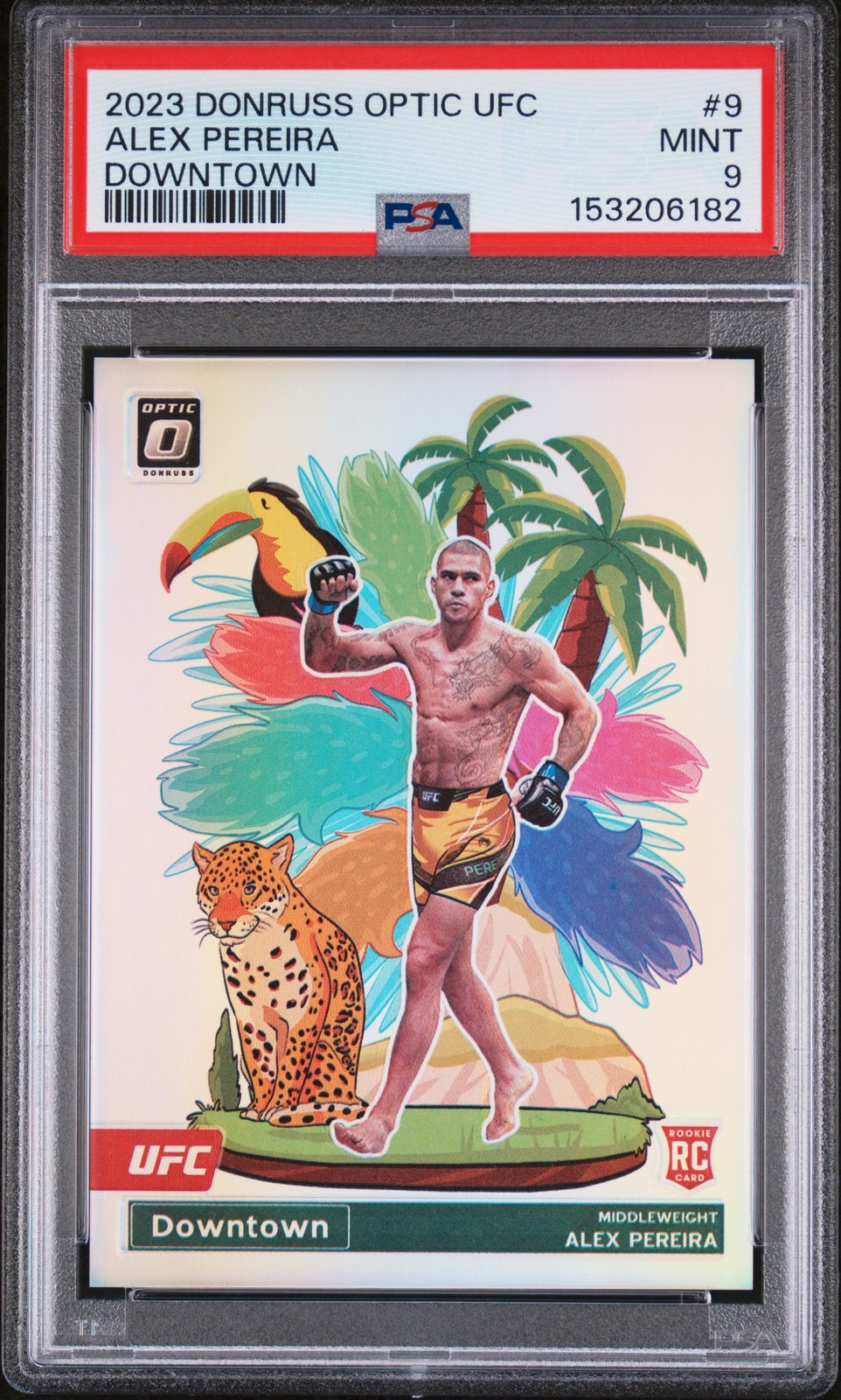 2023 Panini Donruss Optic UFC Downtown 9 Alex Pereira Prizm Rookie RC PS G2U