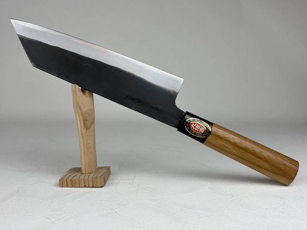 Kyusakichi Blue 2 core iron clad Bunka knife 190 mm zelkova handle