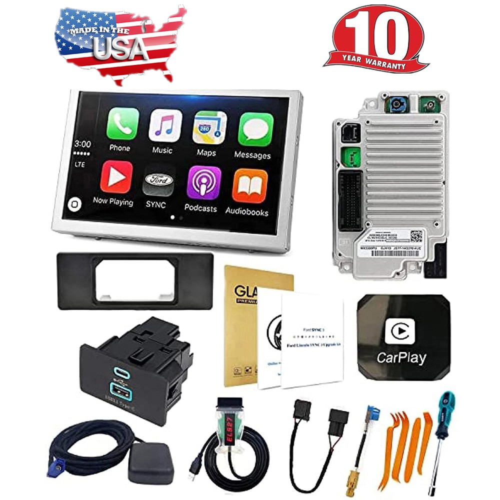 Latest SYNC 2 to SYNC 3 3.4 Upgrade Wireless Carplay FIT For Ford Sync 3 GPS HD
