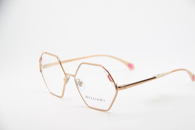 NEW BVLGARI BV 2238 2014 GOLD PINK CRYSTALS GUNMETAL AUTHENTIC EYEGLASSES 53-16