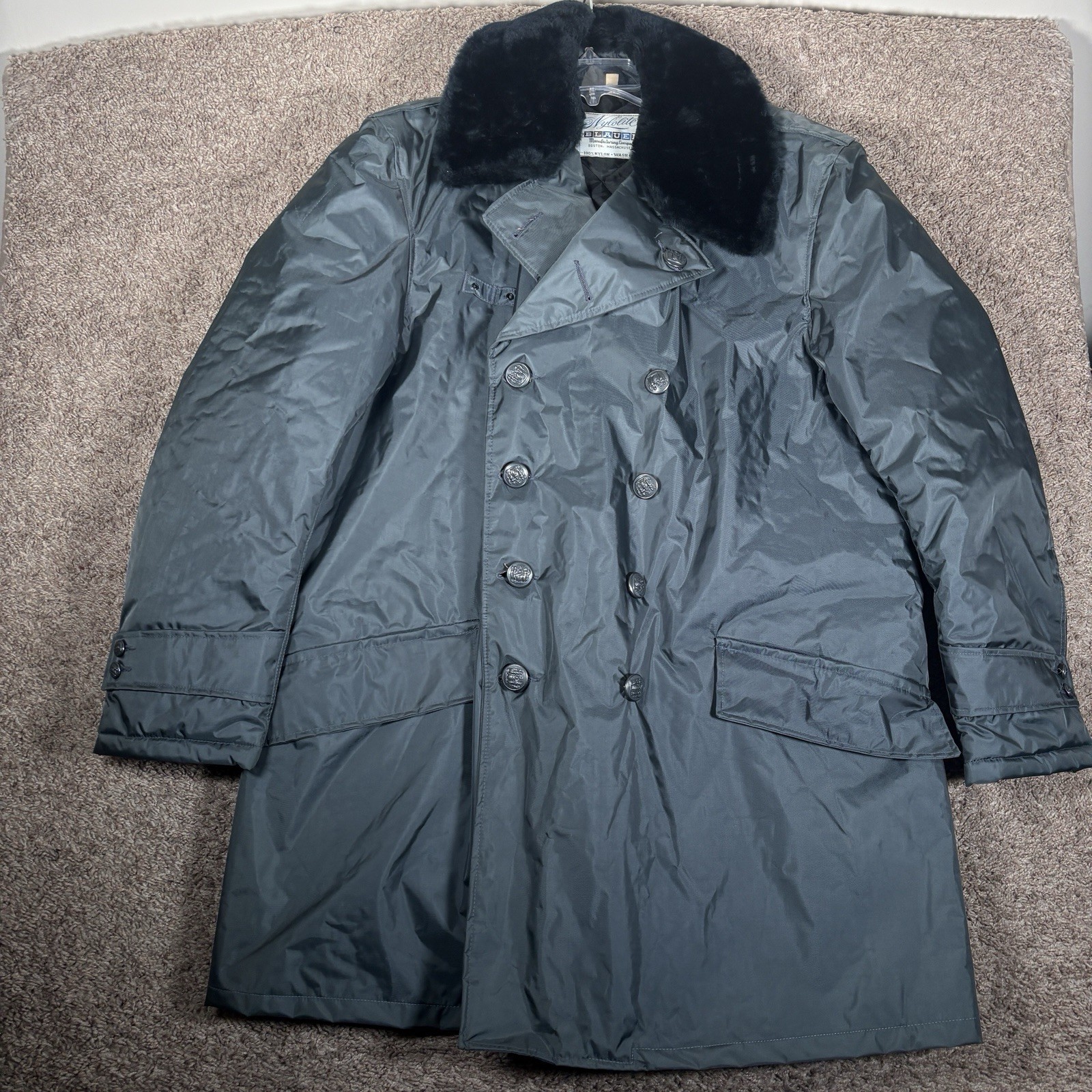 Vintage Blauer Nylolite Jacket Security Police Guardsman 44L Green Gray