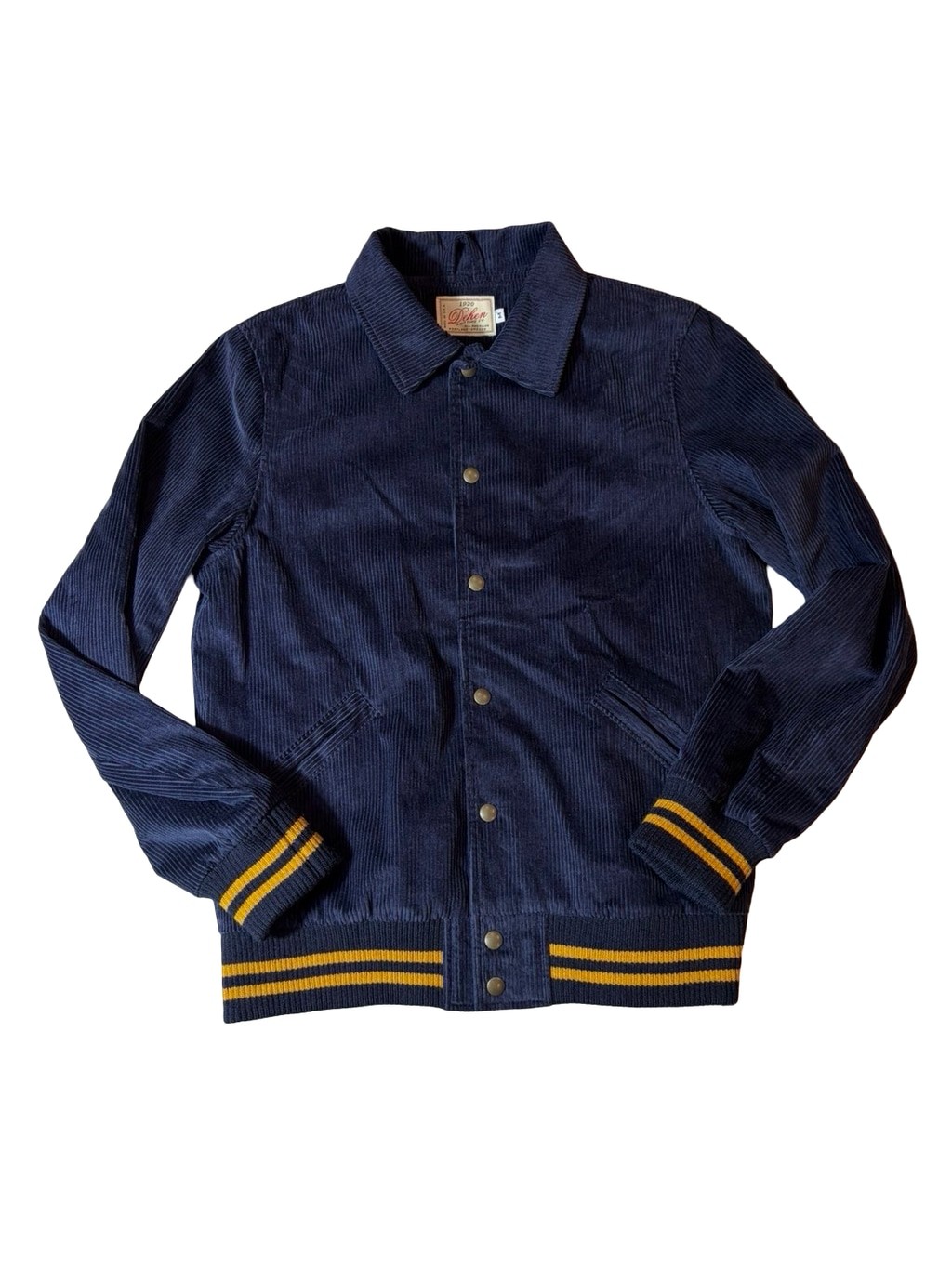 Dehen 1920 Men’s M Navy Corduroy Team Jacket Varsity Made in USA Wool Trim