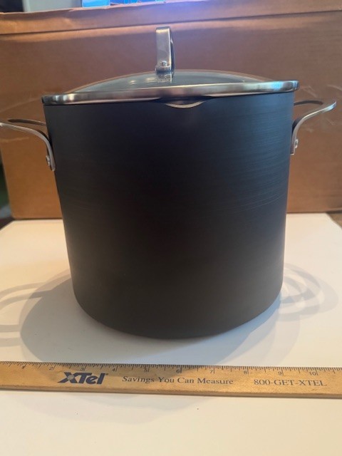 SALE NEW - Calphalon Classic HARD ANODIZED Nonstick 8-Qt Stock Pot /STRAINER LID