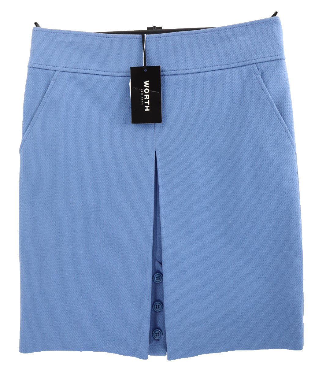 NWT WORTH Women\'s Thick 71% Cotton A-Line Skirt Pleated Blue Lined Size 6 $348