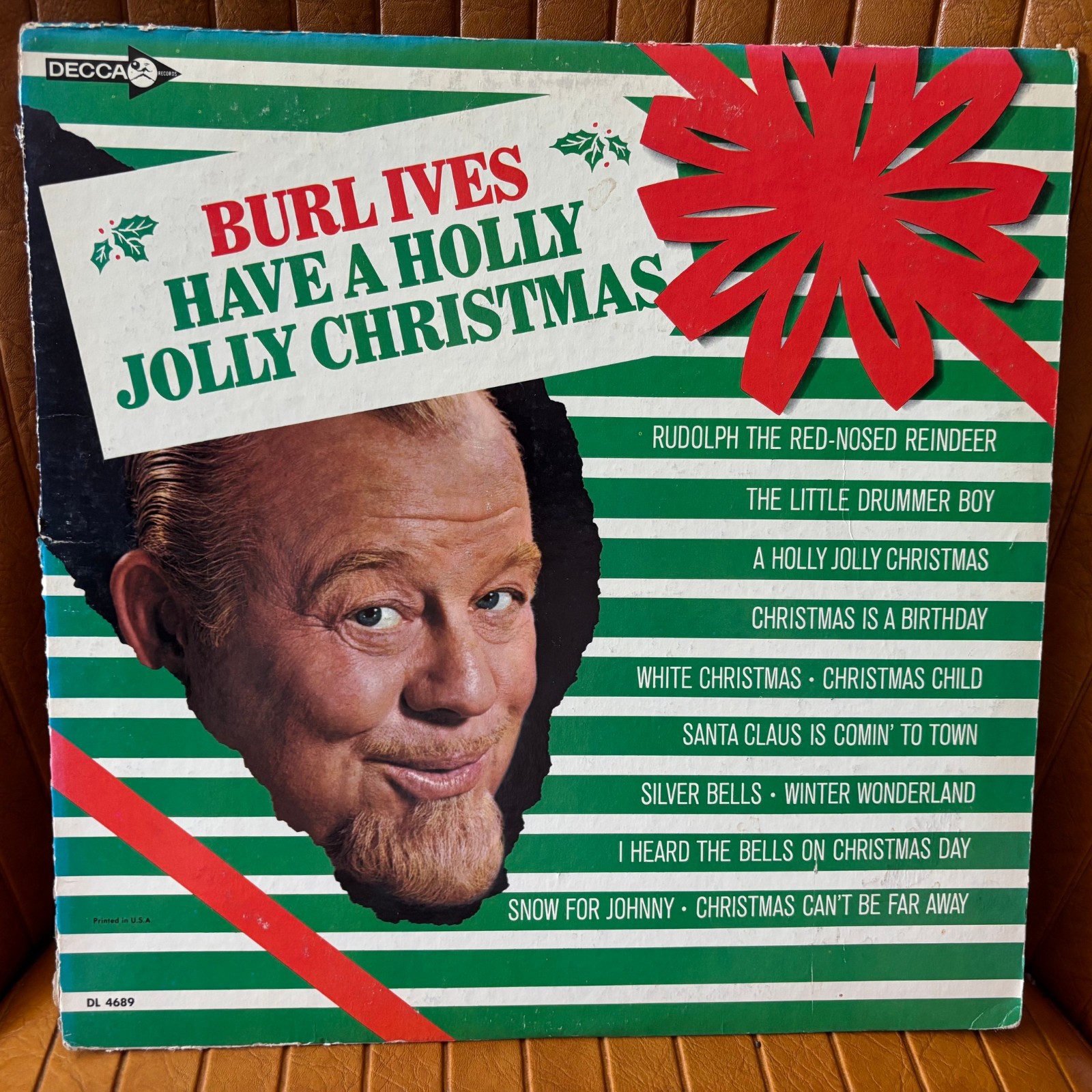 BURL IVES HAVE A HOLLY JOLLY CHRISTMAS DECCA FIRST PRESS VINYL LP RECORD ALBUM