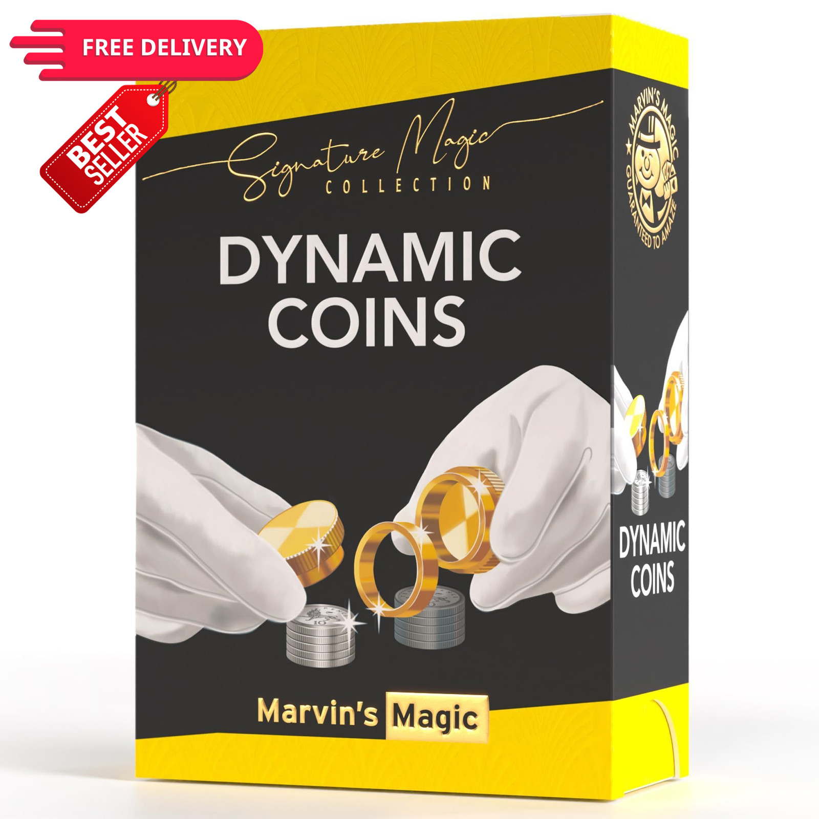 Marvin\'s Magic Signature Dynamic Coins - Coin Trick Set, Brass Props, 8+ Gold Marvin\'s Magic Signature Dynamic Coins - Coin Trick Set, Brass Props, 8+ Gold