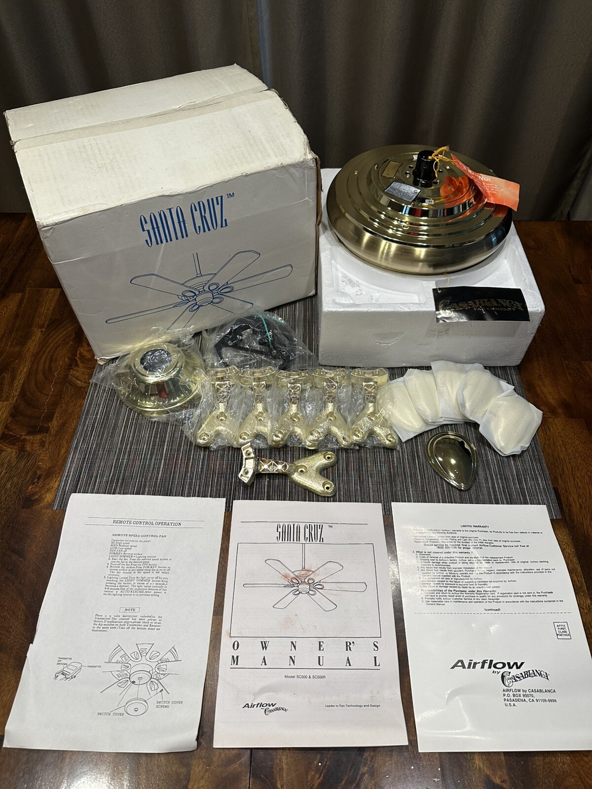 Vintage Airflow Casablanca Homestead Santa Cruz Ceiling Fan NOS (missing parts)