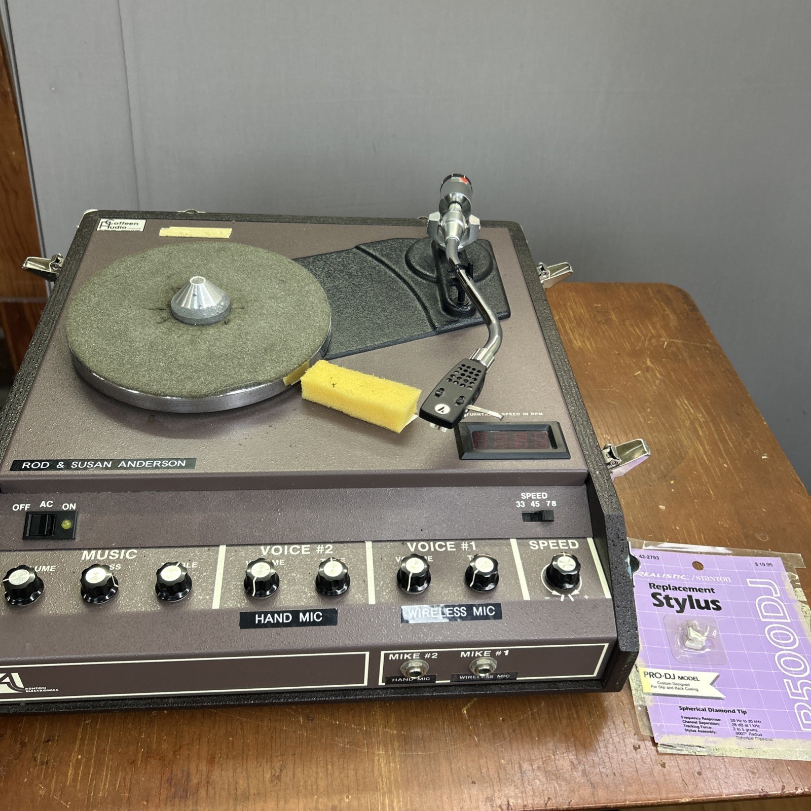 Vintage Ashton Electronics 50-S Karaoke PA System 3-Speed Turntable No Cable