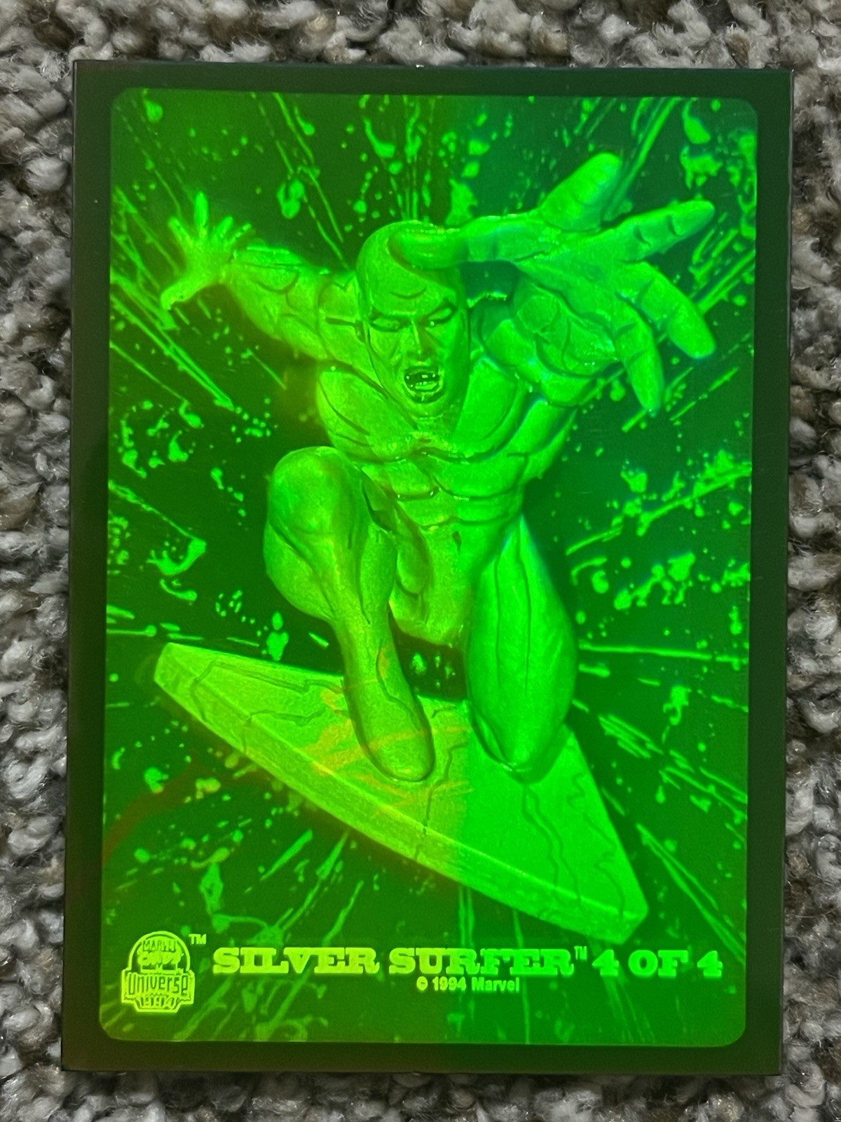 1994 Fleer Marvel Universe Silver Surfer 3D Hologram #4 PLEASE READ 1994 Fleer Marvel Universe Silver Surfer 3D Hologram #4 PLEASE READ